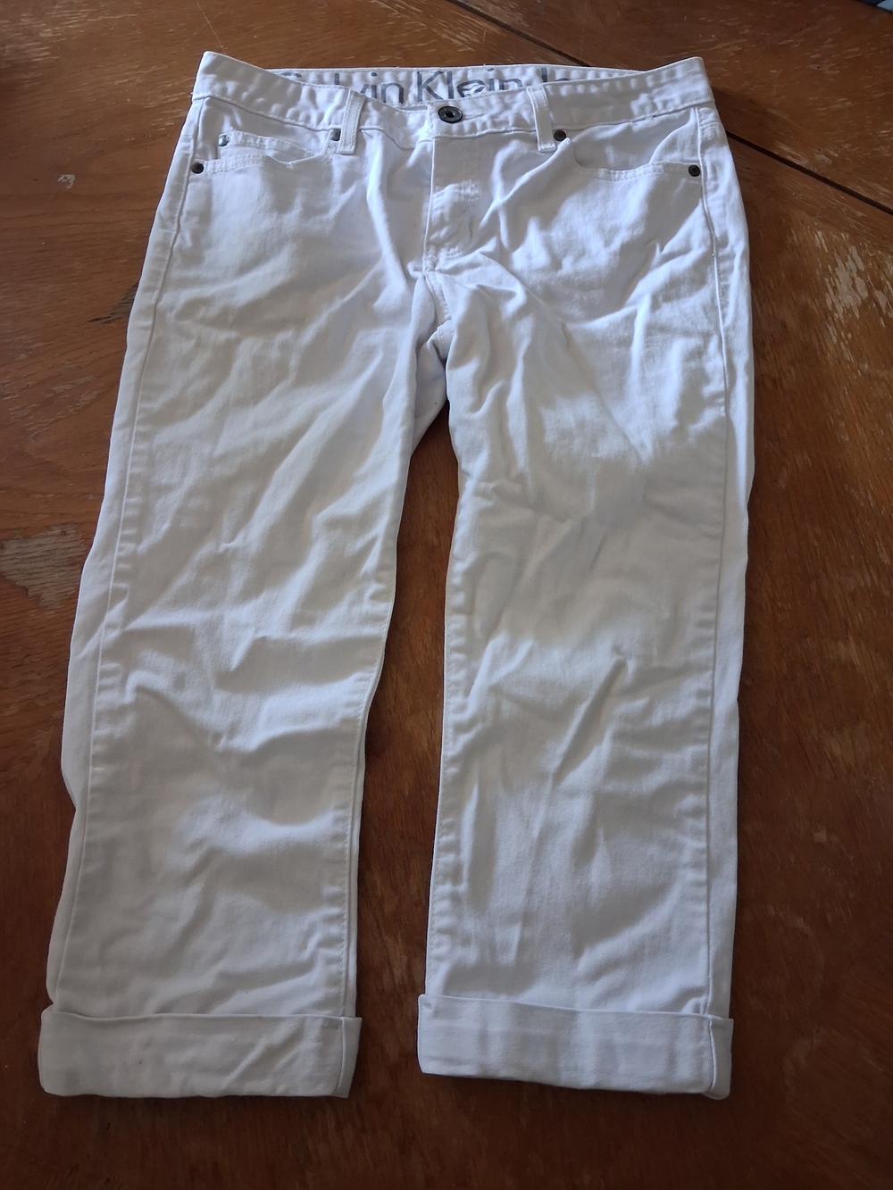 Calvin Klein White Cropped Jeans